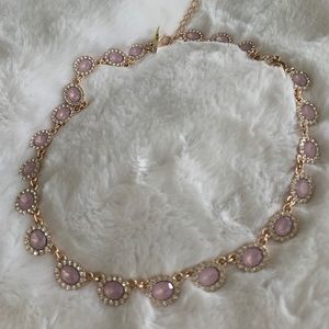 RoseGold & Lilac Stone Halo Statement Necklace